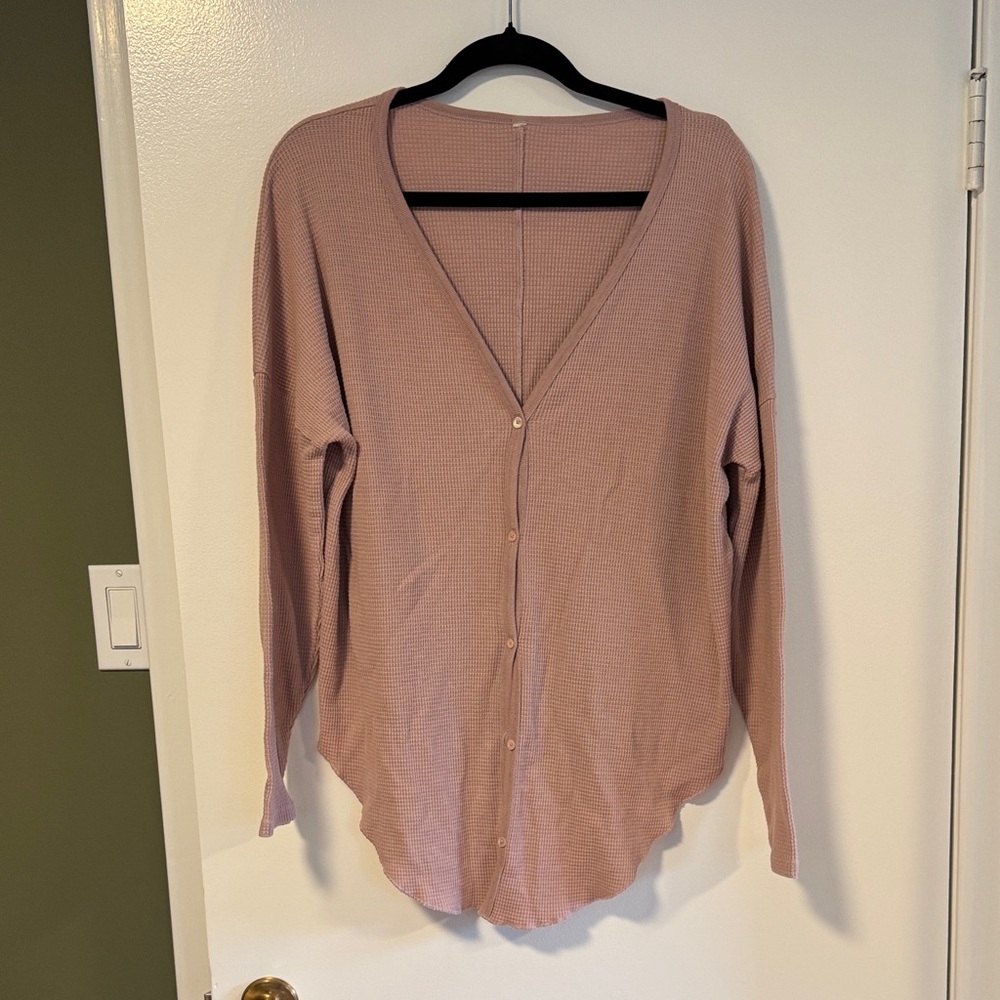 Babaton/Aritzia Pink Button-Up Cardigan